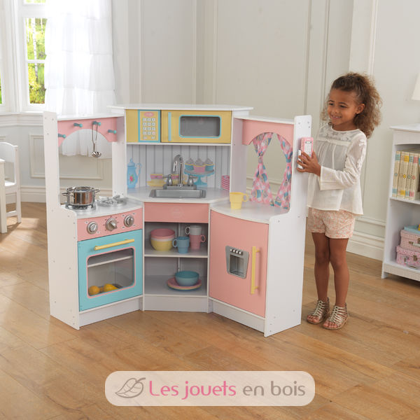 Kidkraft 53368 luxuriöse eck spielküche, küche aus holz kinder