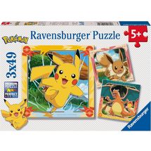 Puzzle Pikachu, Charizard und Evoli 3x49 pcs RAV12004062 Ravensburger 1