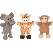 Handpuppen Giraffe Affe Elefant GK50960 Goki 1