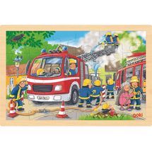 Einlegepuzzle Feuerwehreinsatz 24 Teile GK57318 Goki 1