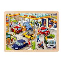 Einlegepuzzle Tankstelle GK57337 Goki 1