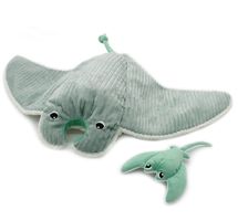 Manta-Strahl-Plüsch Mama und ihr Baby Minze DE74400 Les Déglingos 1