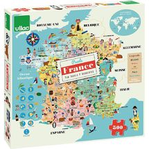 Puzzle Karte von Frankreich Ingela P. Arrhenius V7618 Vilac 1