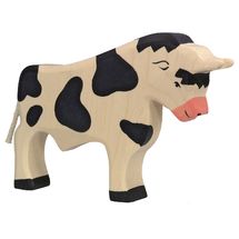 Stierfigur, schwarz und weiß HZ-80000 Holztiger 1