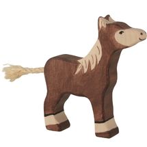 Stehende Fohlenfigur, dunkelbraun HZ-80042 Holztiger 1