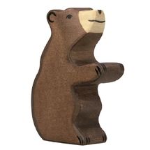 Kleine Braunbärenfigur, sitzend HZ-80186 Holztiger 1