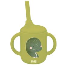 Silikon-Becher mit Trinkhalm Cracky der Dinosaurier SJ-SI0818 Sassi Junior 1