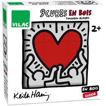 9 Holzwürfel Keith Haring V9227 Vilac 1