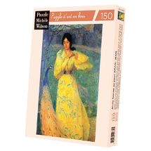 Junge Frau mit Pfau von Aman Jean A869-150 Puzzle Michele Wilson 1