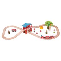 Holzeisenbahn Set Feuerwehr und Rettungsdienste BJT037 Bigjigs Toys 1