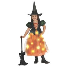 Hexe mit LED Kinderkostüm, 5-7 Jahre RU-R159952OHT57 Rubies 1