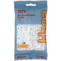 Tüte mit 1000 Kunststoffperlen Midi Weiß HAMA-207-01 Hama 1