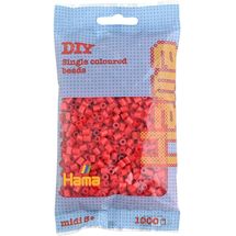 Tüte mit 1000 Kunststoffperlen Midi rot HAMA-207-05 Hama 1