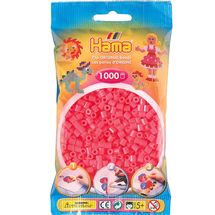 Tüte mit 1000 Kunststoffperlen Midi Neonrot HAMA-207-33 Hama 1