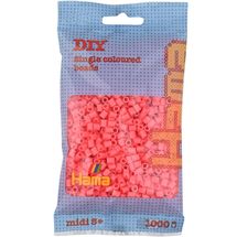 Tüte mit 1000 Kunststoffperlen Midi pastellrot HAMA-207-44 Hama 1