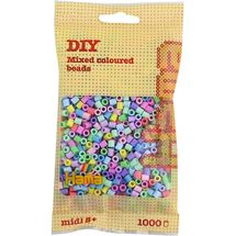 Tüte mit 1000 Kunststoffperlen Midi Pastell mischen HAMA-207-50 Hama 1