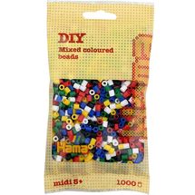 Tüte mit 1000 Kunststoffperlen Midi Basismischung 6 Farben HAMA-207-66 Hama 1