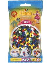Tüte mit 1000 Kunststoffperlen Midi Basismischung 6 Farben HAMA-207-66 Hama 1