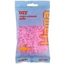 Tüte mit 1000 Kunststoffperlen Midi transparentes Rosa HAMA-207-72 Hama 1