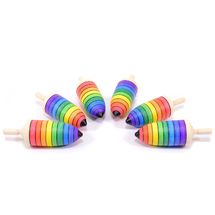 Holzkreisel Donnerkeil Regenbogen 28 mm MA-CH332 Mader Kreiselmanufaktur 1