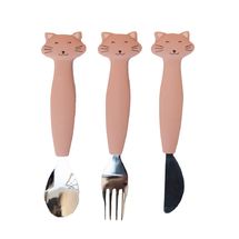Kinderbesteck Set aus Silikon Mrs Cat TX-96-454 Trixie 1