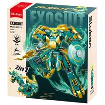 Roboter PR Mecha 2in1 grün gelb SL-M38-B1275 Sluban 1