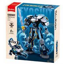 Roboter PR Mecha 2in1 blau grau SL-M38-B1278 Sluban 1