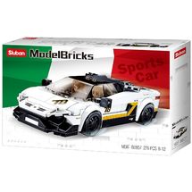 Model Bricks - Weißer italienischer Supersportwagen SL-M38-B0957 Sluban 1