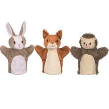 Handpuppen Eichhörnchen, Hase und Igel GK50961 Goki 1
