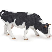 Schwarz-weiße grasende Kuhfigur PA51150-3153 Papo 1