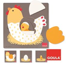 Puzzle Huhn, Ei, Küken GO53027-4036 Goula 1