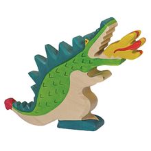 Grüne Drachenfigur, Flamme HZ-80279 Holztiger 1