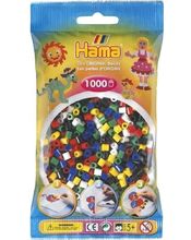 Tüte mit 1000 Kunststoffperlen Midi Basismischung 6 Farben HAMA-207-66 Hama 1