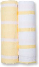 Muslin Baby Swaddle Mulltuch 2er Set - yellow stripes LLJ-121-013-005 Lulujo 1