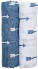 Muslin Baby Swaddle Mulltuch 2er Set - Blue Arrows LLJ-121-013-006 Lulujo 1