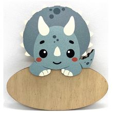 Personalisiertes Wandschild Triceratops VI-PLP08 Vintiun 1