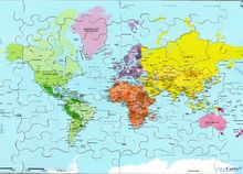 Karte der Welt K75-50 Puzzle Michele Wilson 1