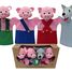 Set 4 Handpuppen Drei Schweine & Wolf MU-22784D Moravská ústredna Brno 2