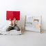 Bücherregal mit beigefarbenem Vichy-Stoff EFK-107-016-017 3 Sprouts 2