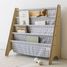 Bücherregal mit blaufarbenem Vichy-Stoff EFK-107-016-018 3 Sprouts 3