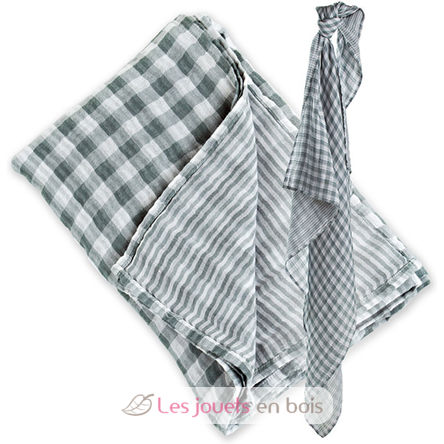 Muslin swaddle mulltuch reversible - Grau LLJ-121-003-003 Lulujo 2