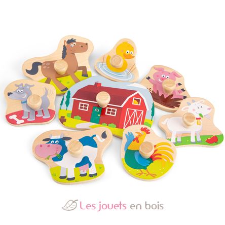 Steckpuzzle Bauernhof 8 Teile NCT10430 New Classic Toys 2