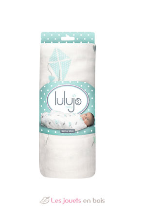 Bamboo Swaddle Mulltuch - Aqua Kite LLJ-121-005-001 Lulujo 4