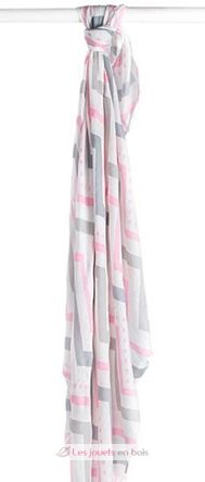 Bamboo Swaddle Mulltuch - Pink Chevron LLJ-121-005-006 Lulujo 2