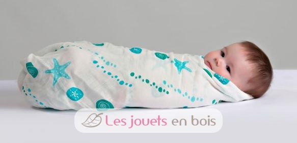 Bamboo Swaddle Mulltuch - Seaside LLJ-121-005-007 Lulujo 4