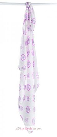 Bamboo Swaddle Mulltuch - Medallion lavender LLJ-121-005-008 Lulujo 2