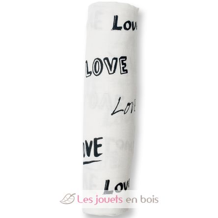 Bamboo Swaddle Mulltuch - Love LLJ-121-005-014 Lulujo 2