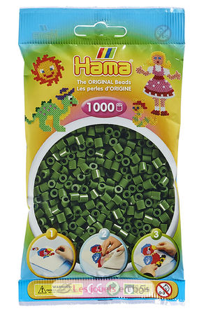 Tüte mit 1000 Kunststoffperlen Midi Waldgrün HAMA-207-102 Hama 1