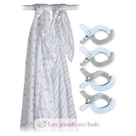 2er-Pack Maxi muslin swaddle + Clips LLJ-121-009-003 Lulujo 2