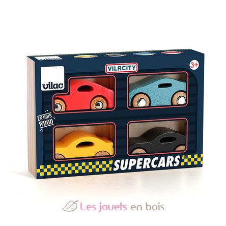 Supercars 4-teiliges Holzautoset V2369 Vilac 2